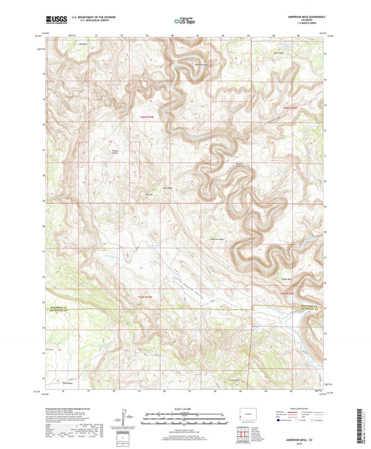 Anderson Mesa Colorado US Topo Map Image