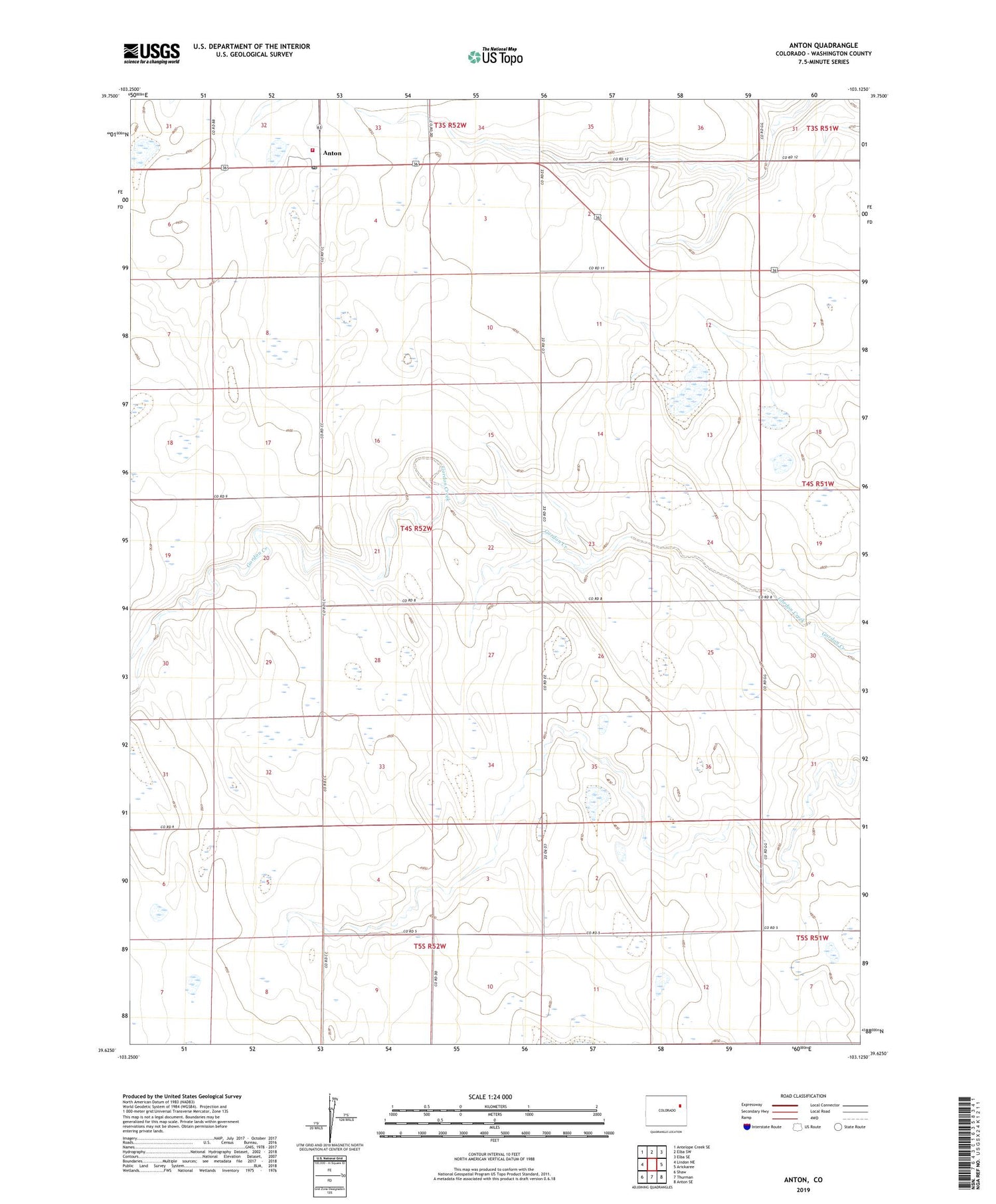 Anton Colorado US Topo Map Image