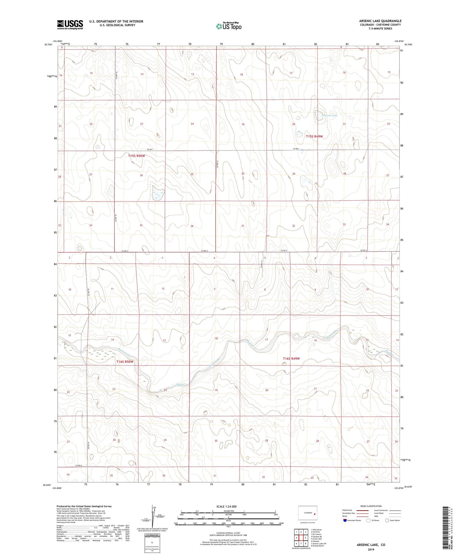 Arsenic Lake Colorado US Topo Map Image