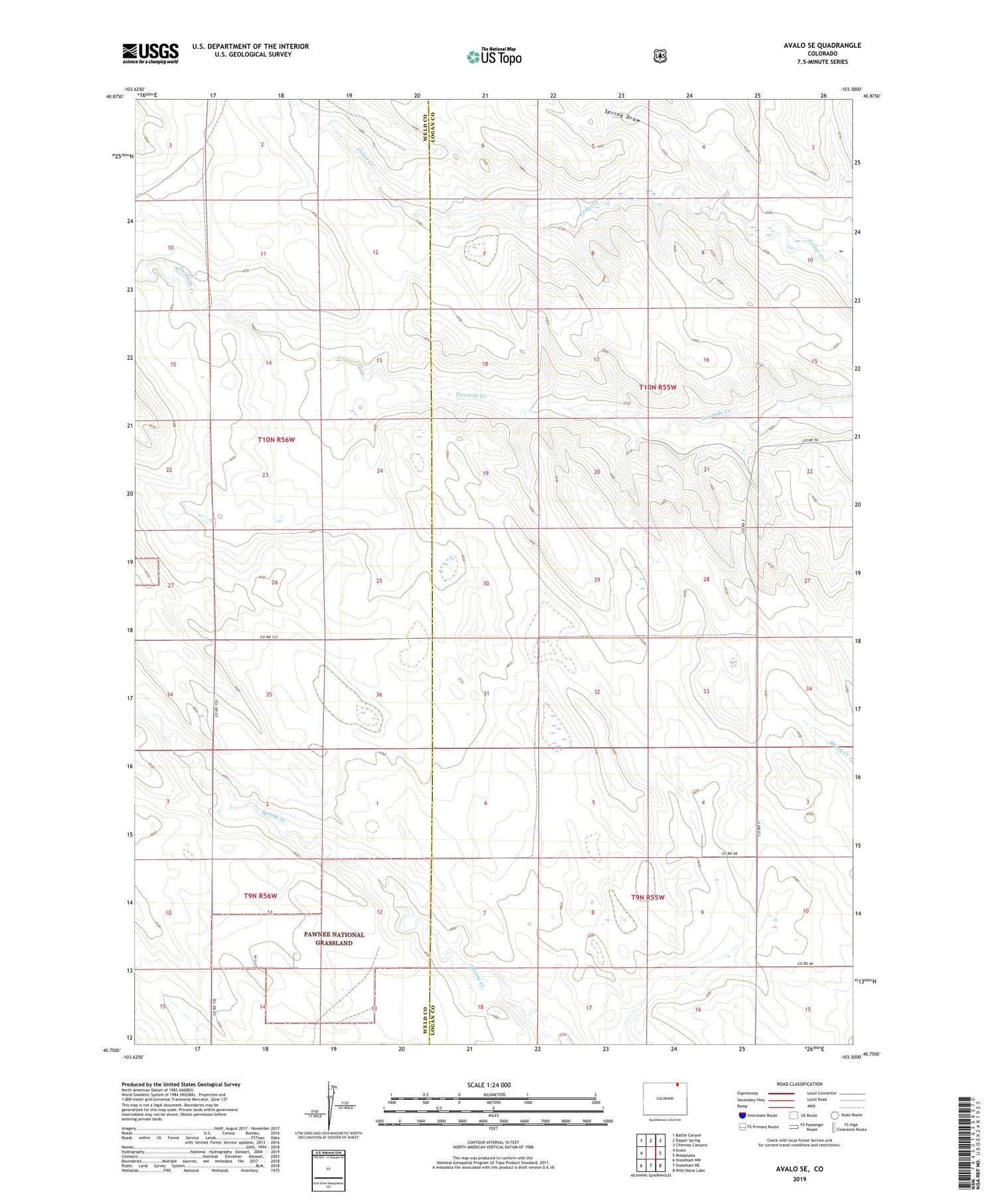 Avalo SE Colorado US Topo Map Image