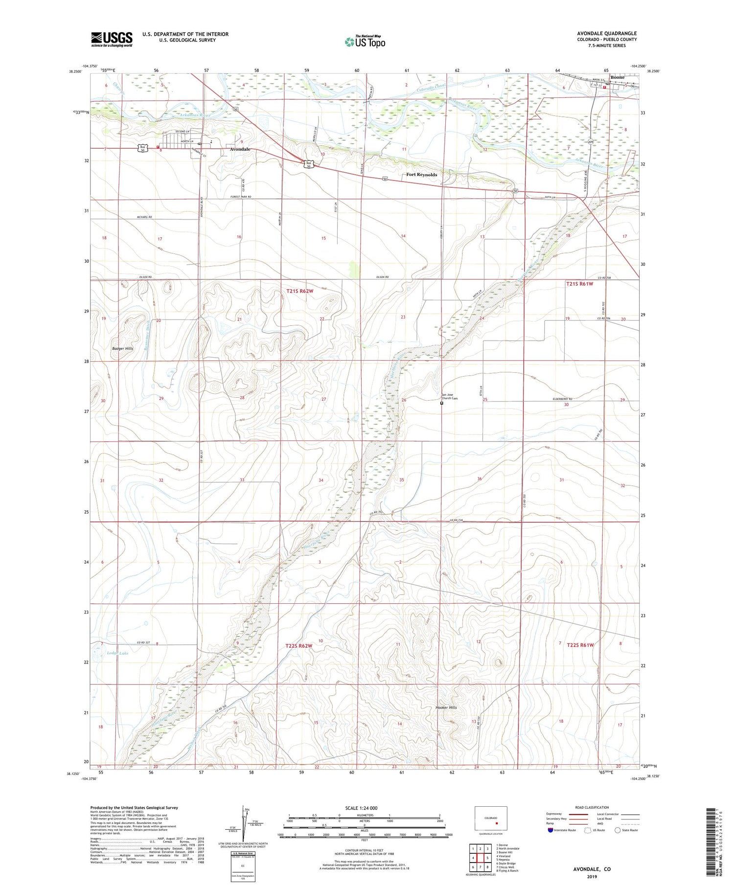 Avondale Colorado US Topo Map Image
