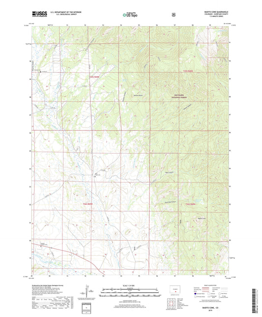 Badito Cone Colorado US Topo Map Image