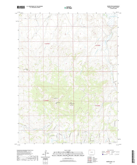 Bakers Peak Colorado US Topo Map Image