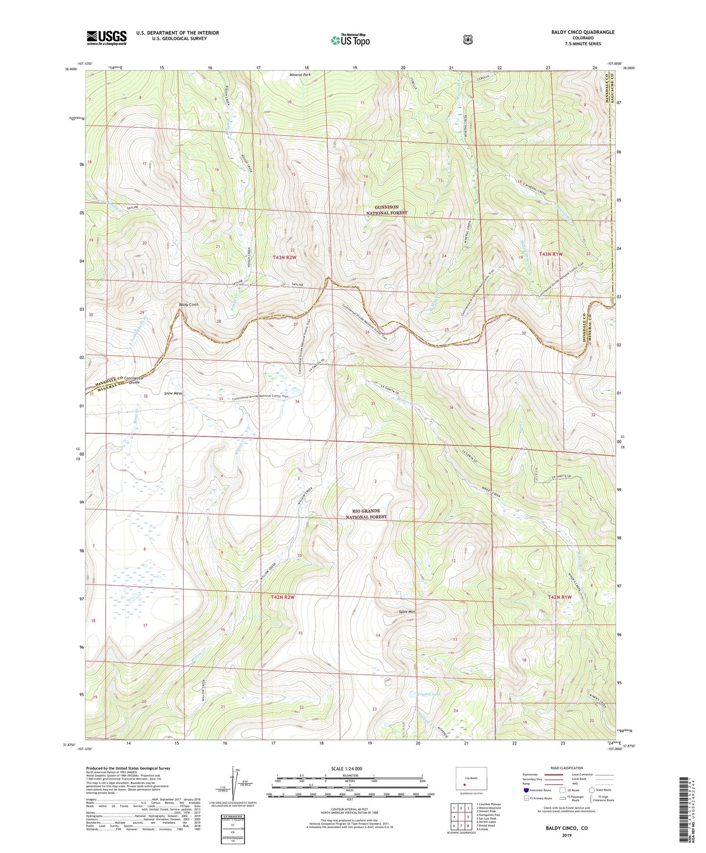 Baldy Cinco Colorado US Topo Map Image