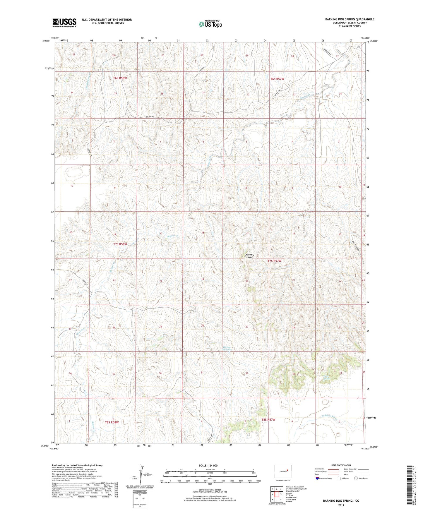 Barking Dog Spring Colorado US Topo Map Image