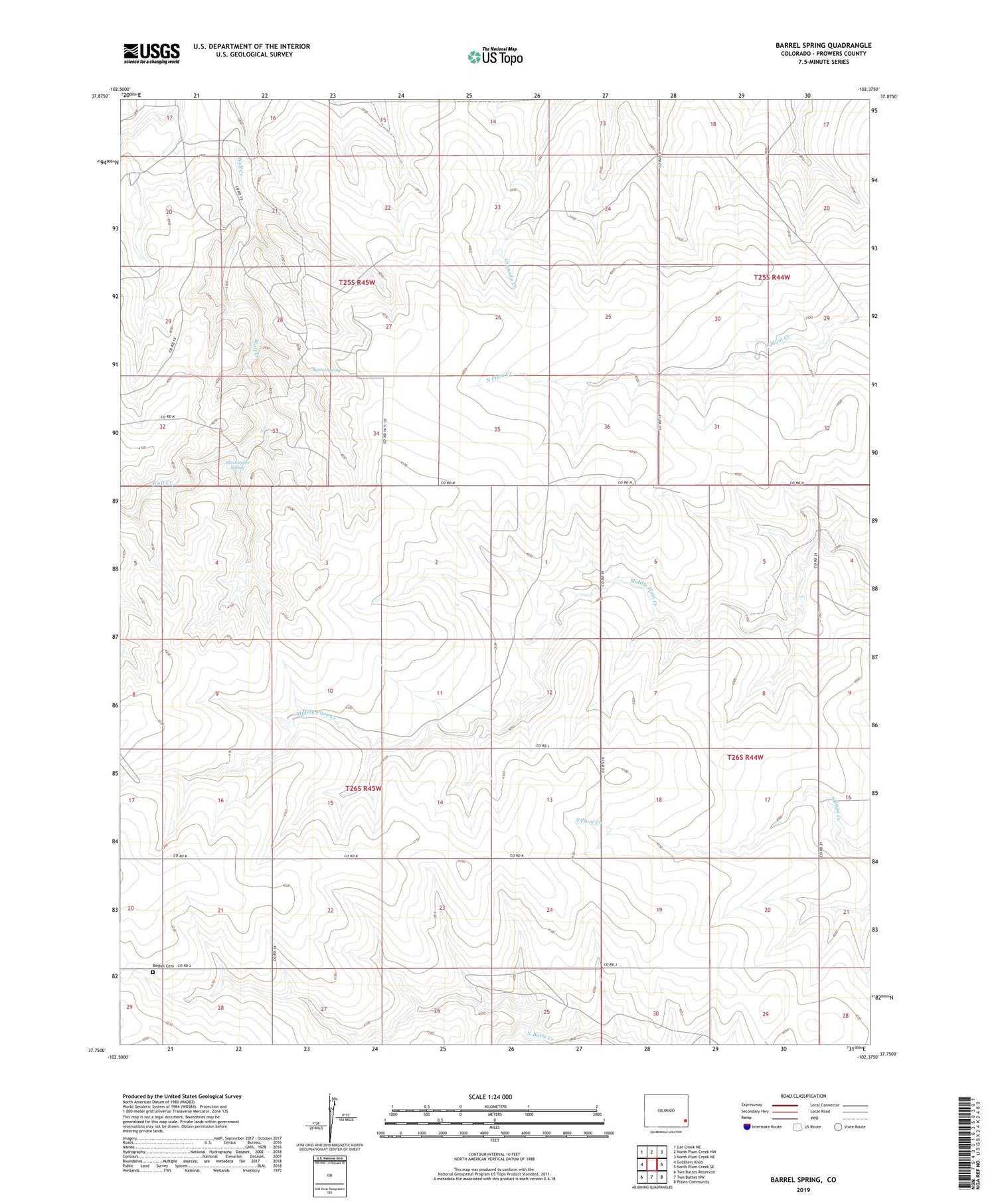 Barrel Spring Colorado US Topo Map Image