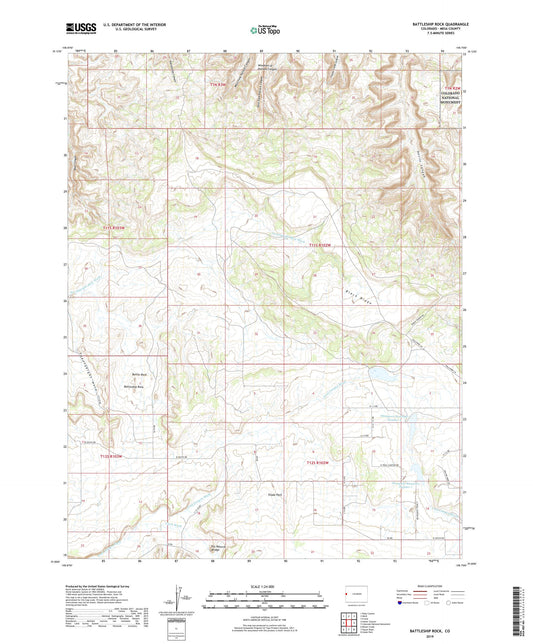 Battleship Rock Colorado US Topo Map Image