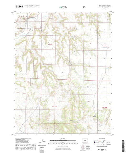 Beaty Canyon Colorado US Topo Map Image