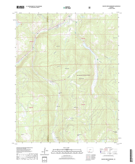 Beaver Creek Reservoir Colorado US Topo Map Image