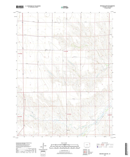 Beecher Island NW Colorado US Topo Map Image