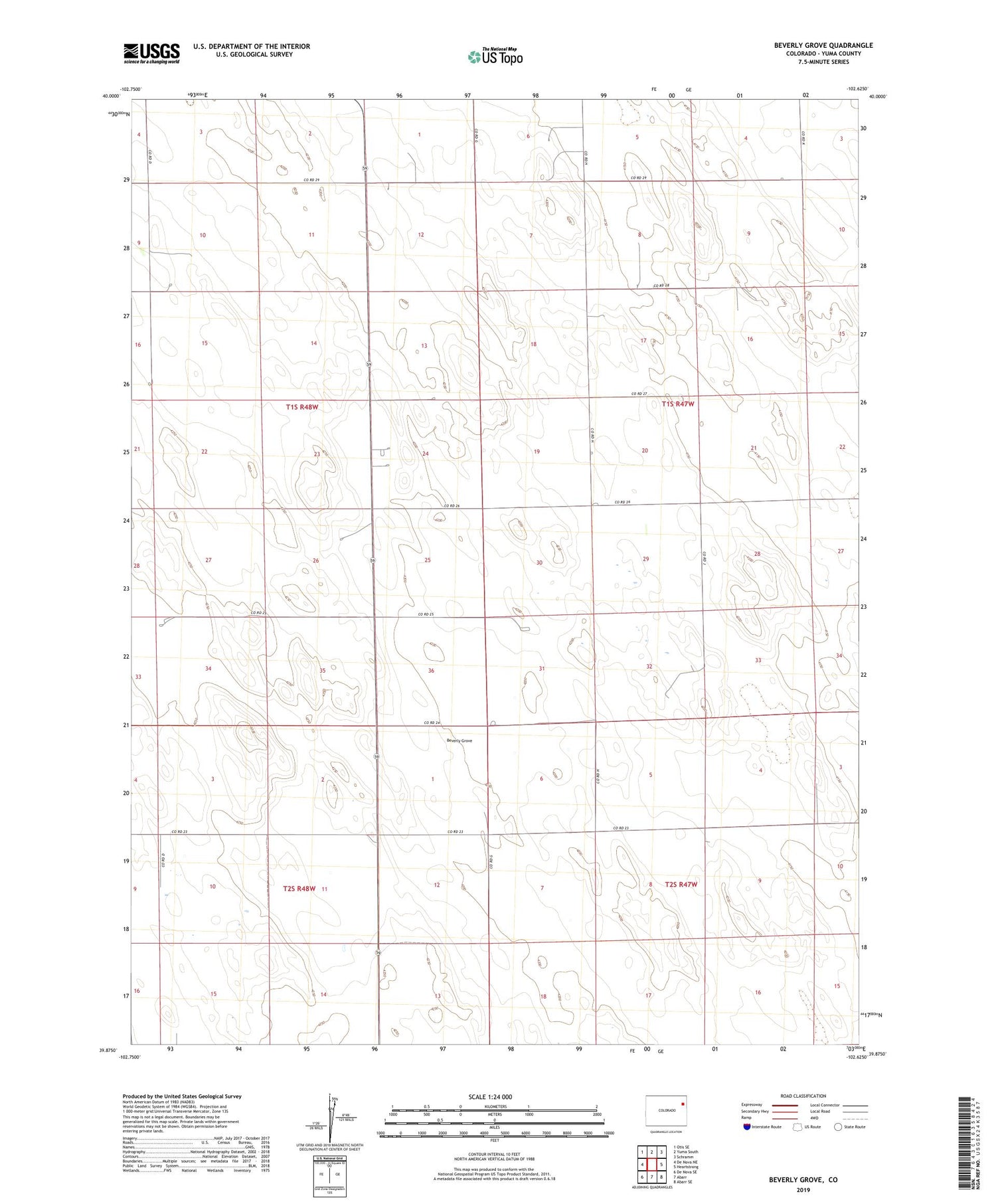 Beverly Grove Colorado US Topo Map Image