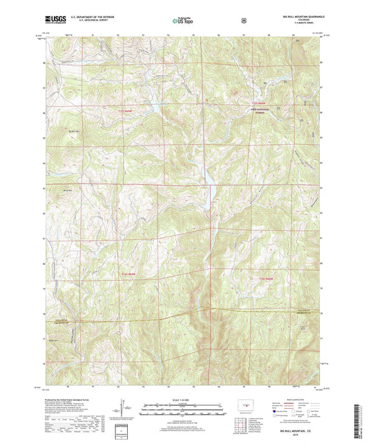 Big Bull Mountain Colorado US Topo Map Image