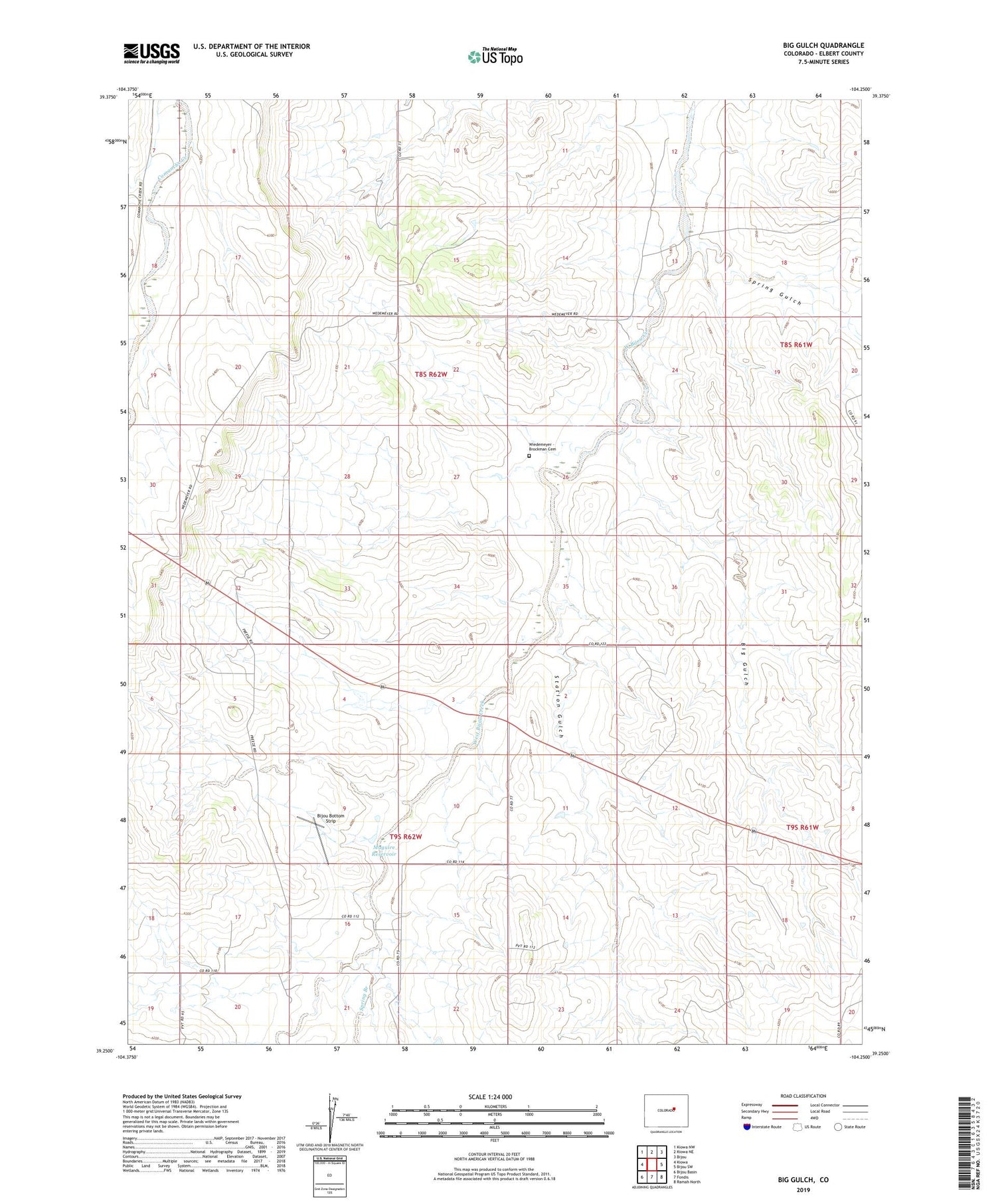 Big Gulch Colorado US Topo Map Image
