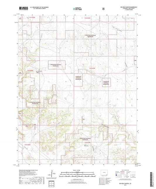 Big Hole Canyon Colorado US Topo Map Image
