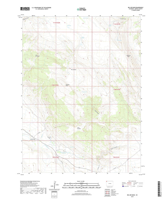 Big Joe Basin Colorado US Topo Map Image