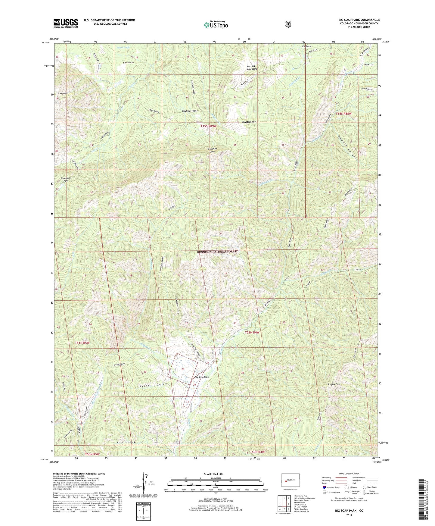 Big Soap Park Colorado US Topo Map Image