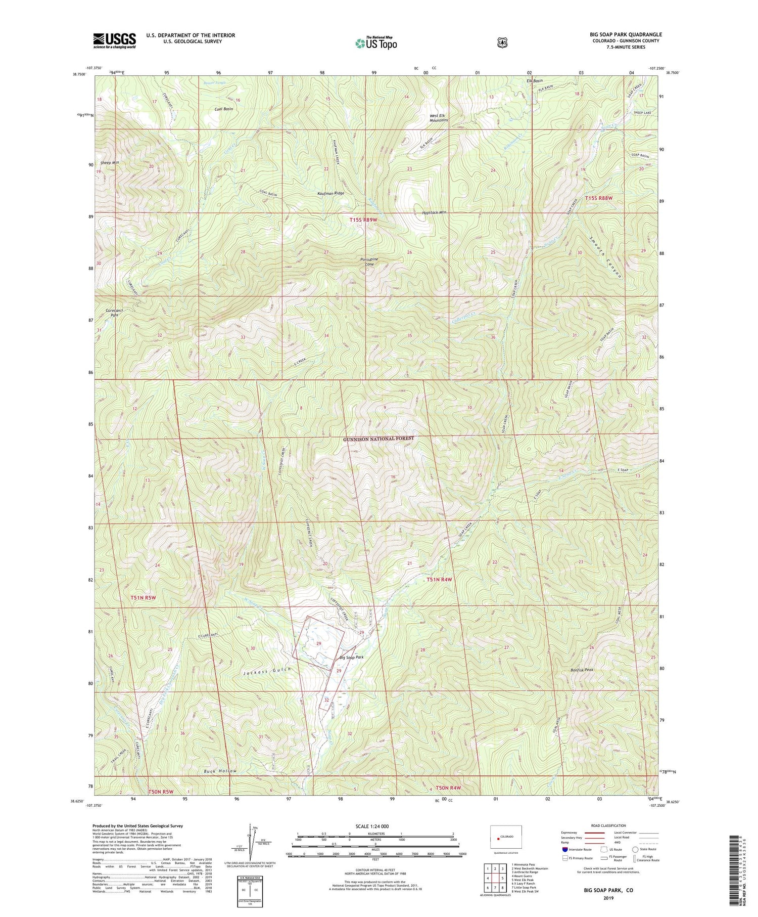 Big Soap Park Colorado US Topo Map Image