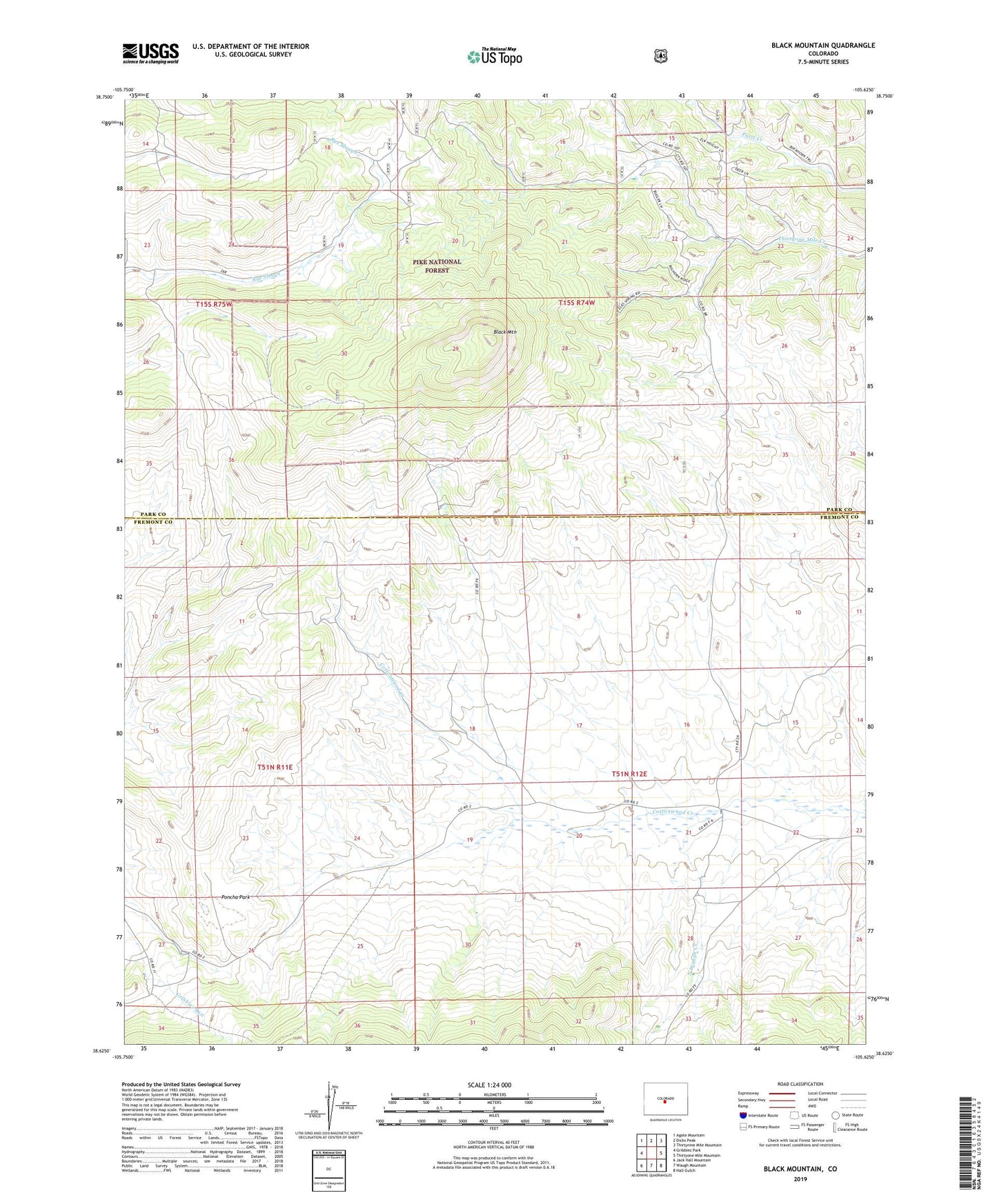 Black Mountain Colorado US Topo Map Image
