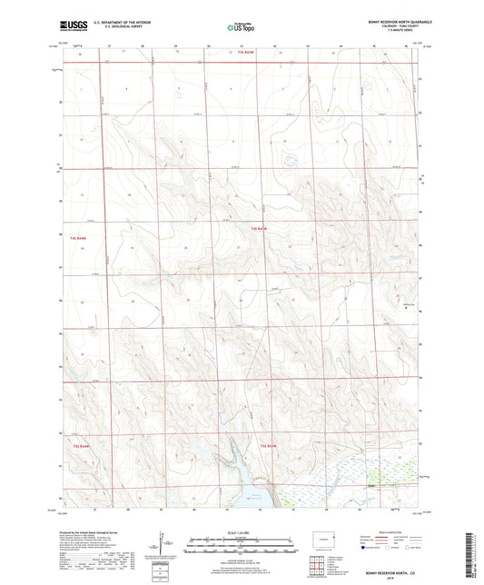 Bonny Reservoir North Colorado US Topo Map Image