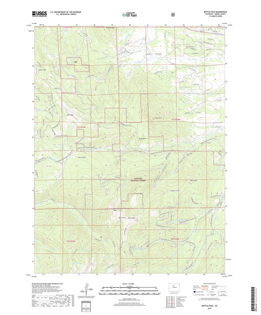Bottle Pass Colorado US Topo Map Image