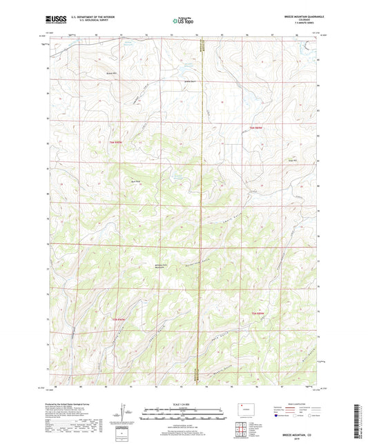 Breeze Mountain Colorado US Topo Map Image