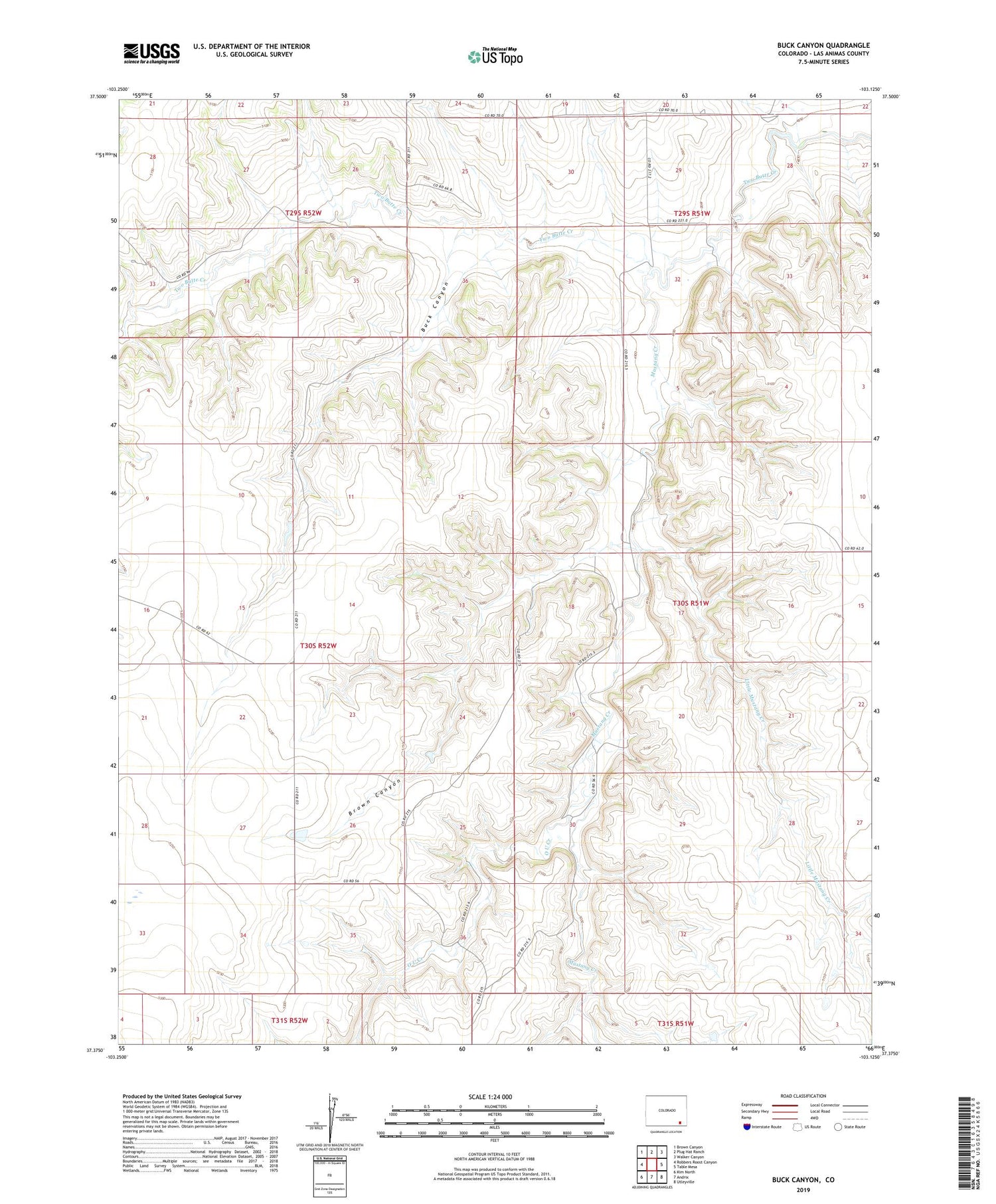 Buck Canyon Colorado US Topo Map Image