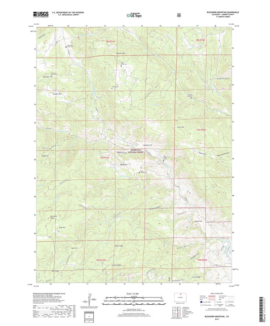 Buckhorn Mountain Colorado US Topo Map Image