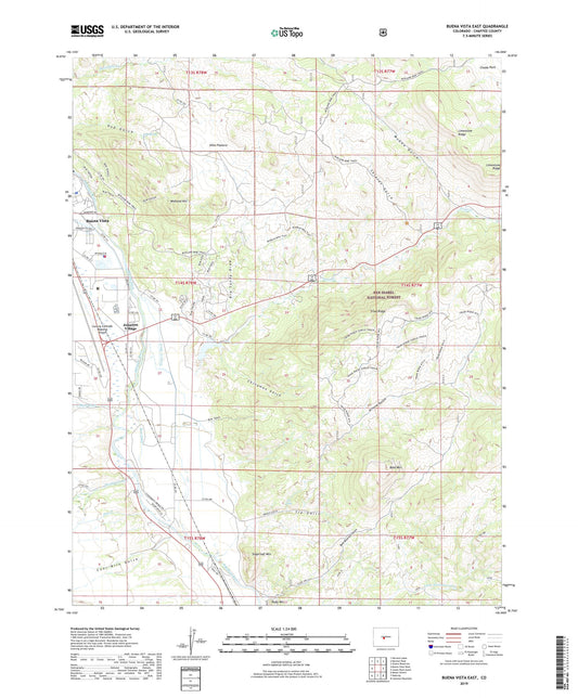 Buena Vista East Colorado US Topo Map Image