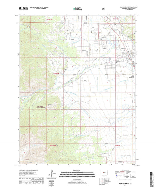 Buena Vista West Colorado US Topo Map Image
