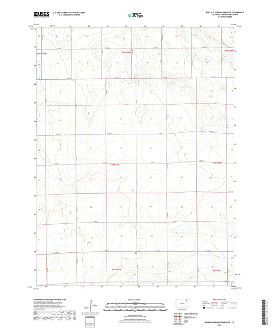 Buffalo Springs Ranch SE Colorado US Topo Map Image