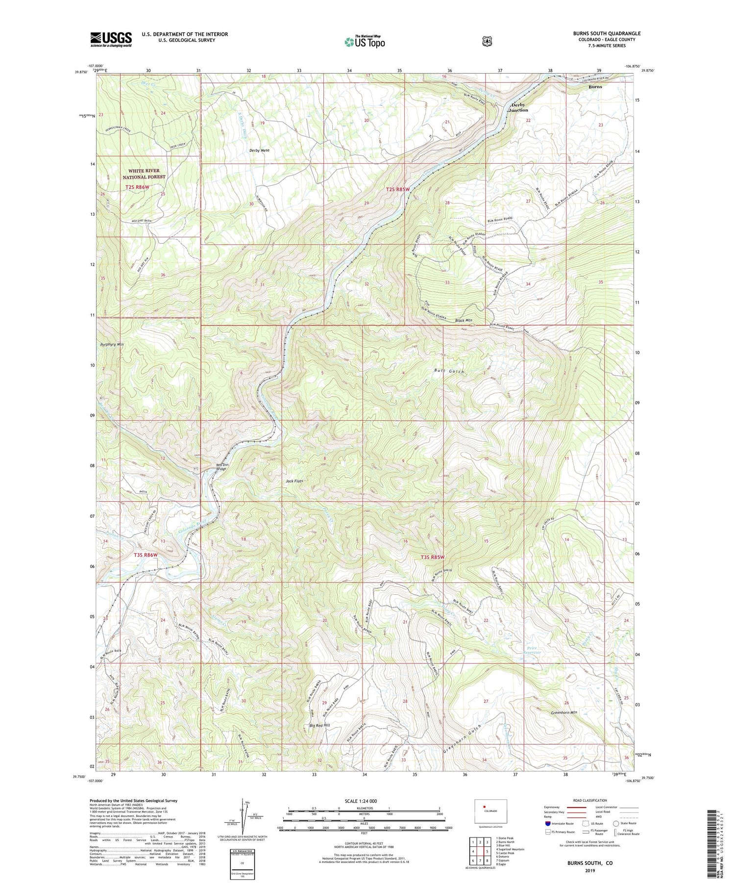Burns South Colorado US Topo Map Image