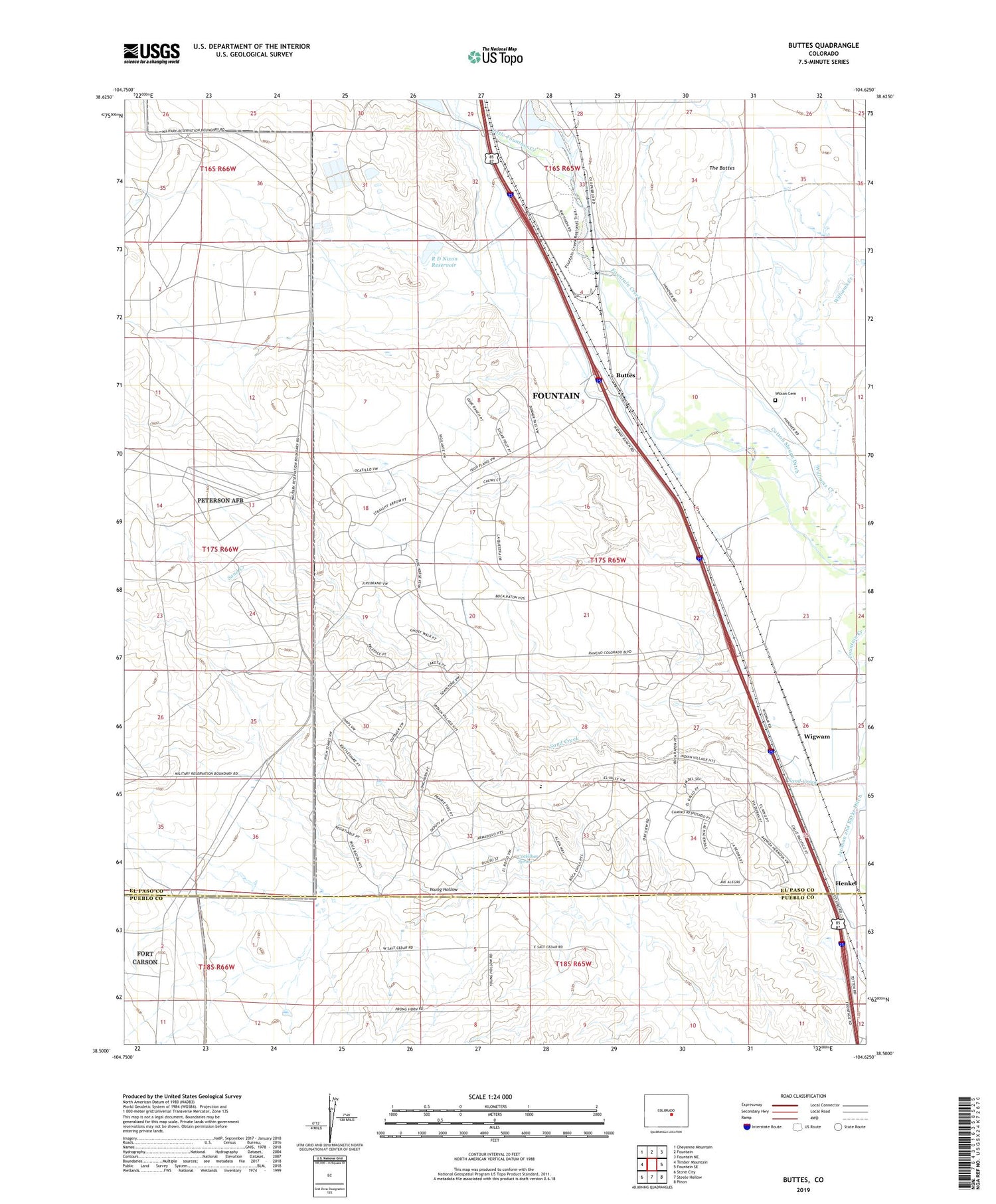 Buttes Colorado US Topo Map Image