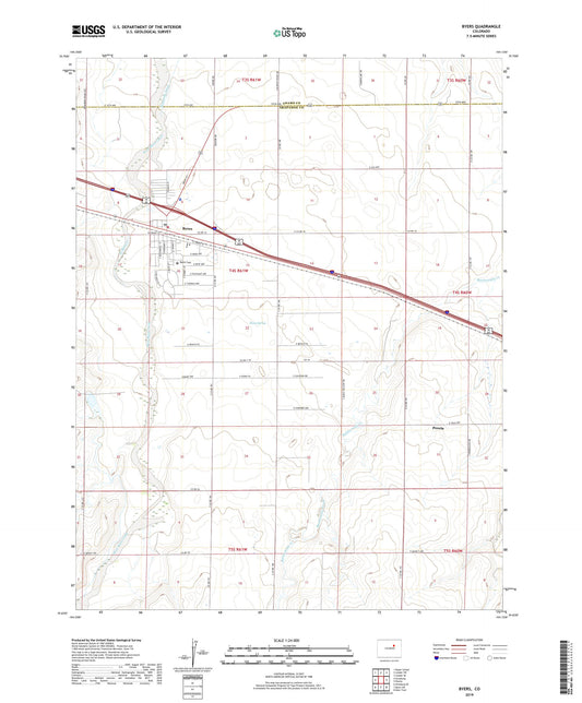 Byers Colorado US Topo Map Image