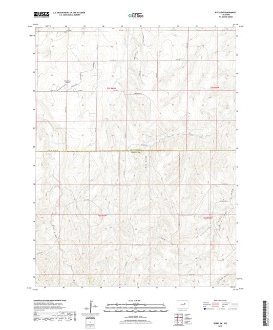 Byers SW Colorado US Topo Map Image