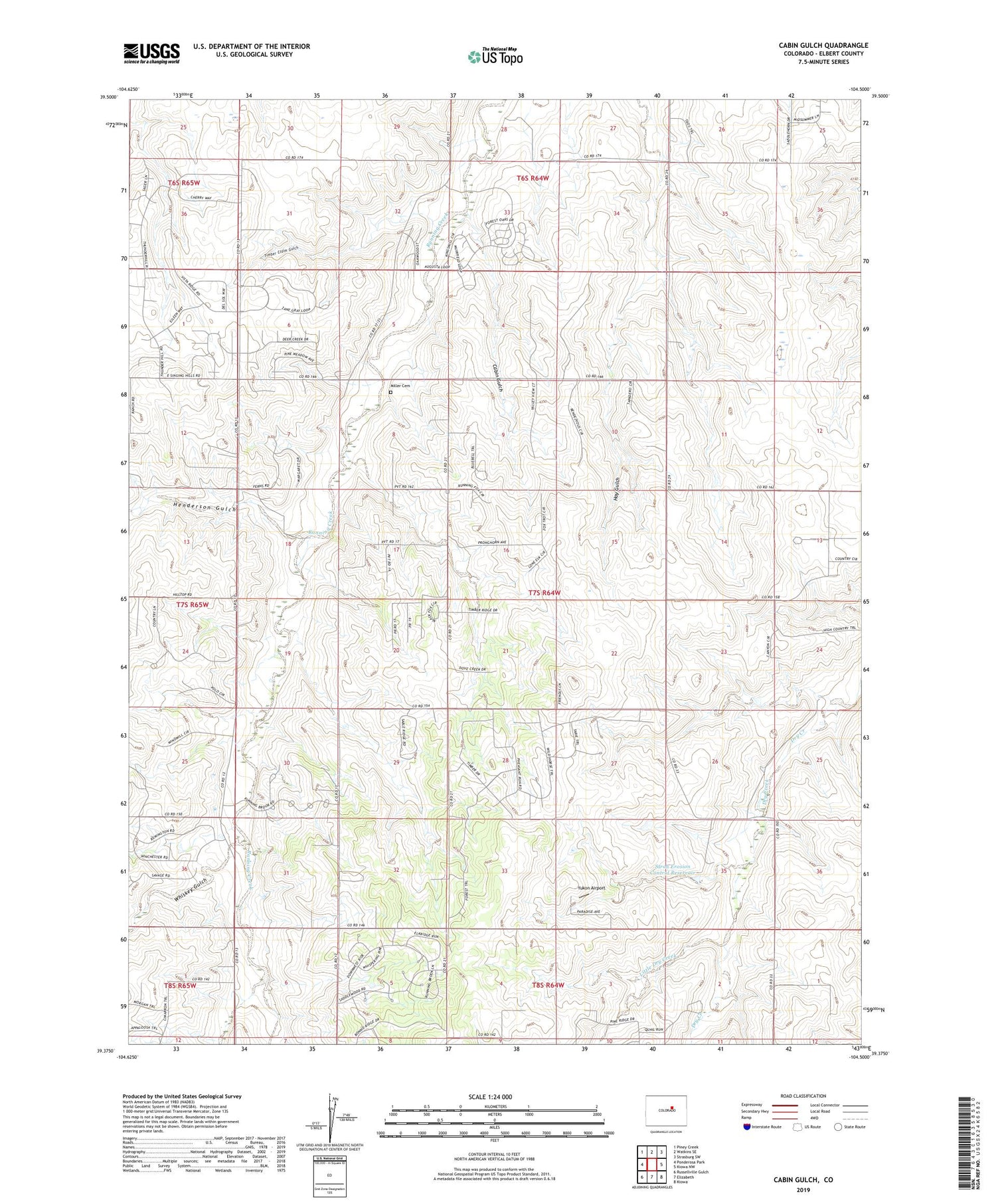 Cabin Gulch Colorado US Topo Map Image