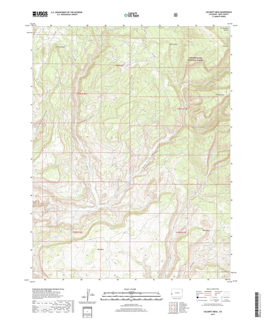 Calamity Mesa Colorado US Topo Map Image