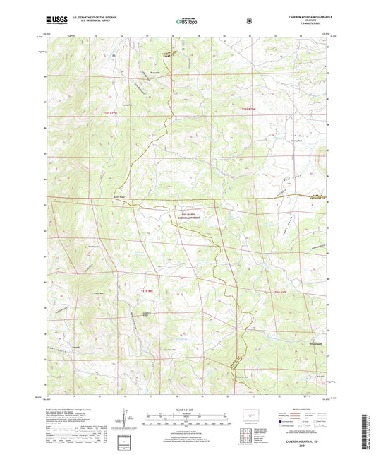 Cameron Mountain Colorado US Topo Map Image