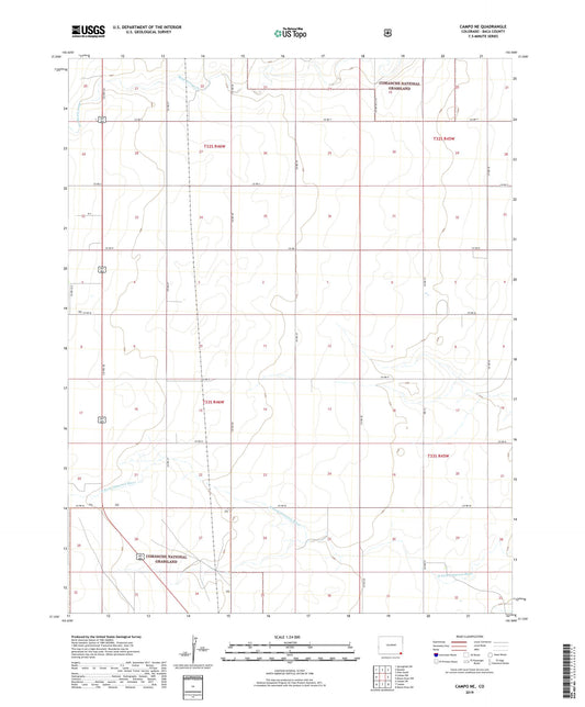 Campo NE Colorado US Topo Map Image