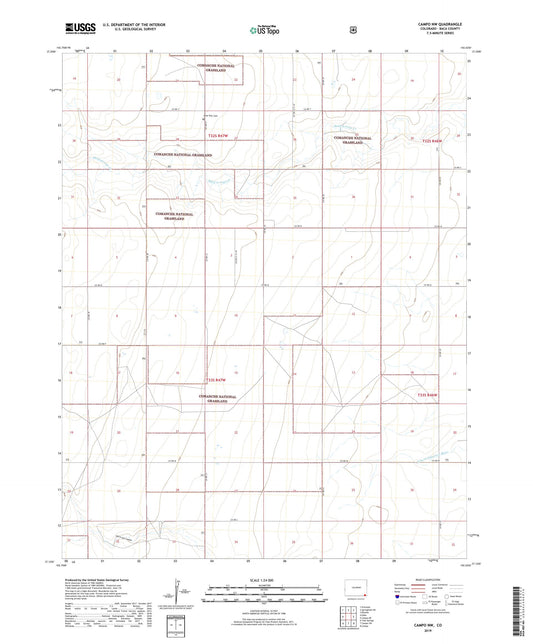 Campo NW Colorado US Topo Map Image