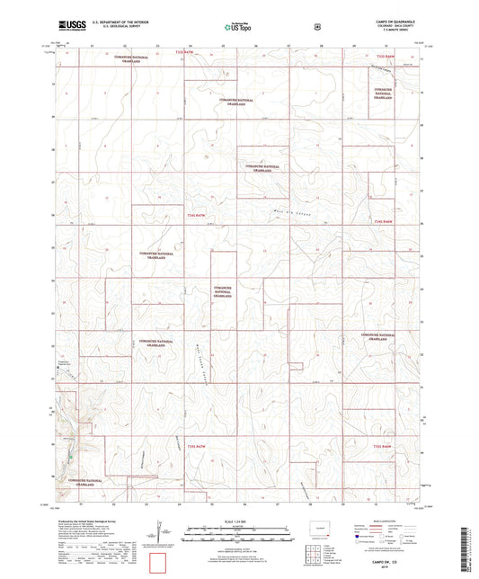 Campo SW Colorado US Topo Map Image