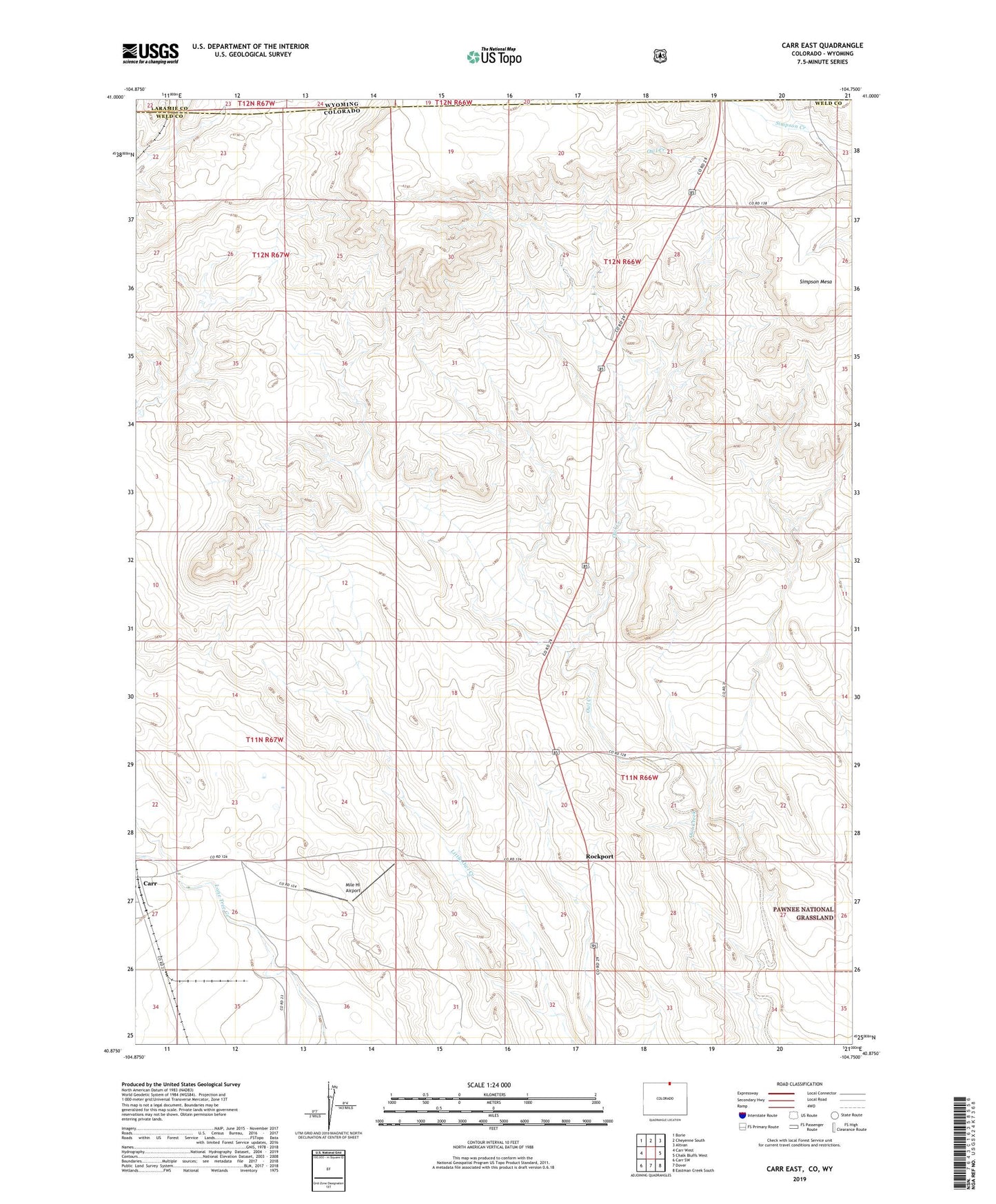 Carr East Colorado US Topo Map Image