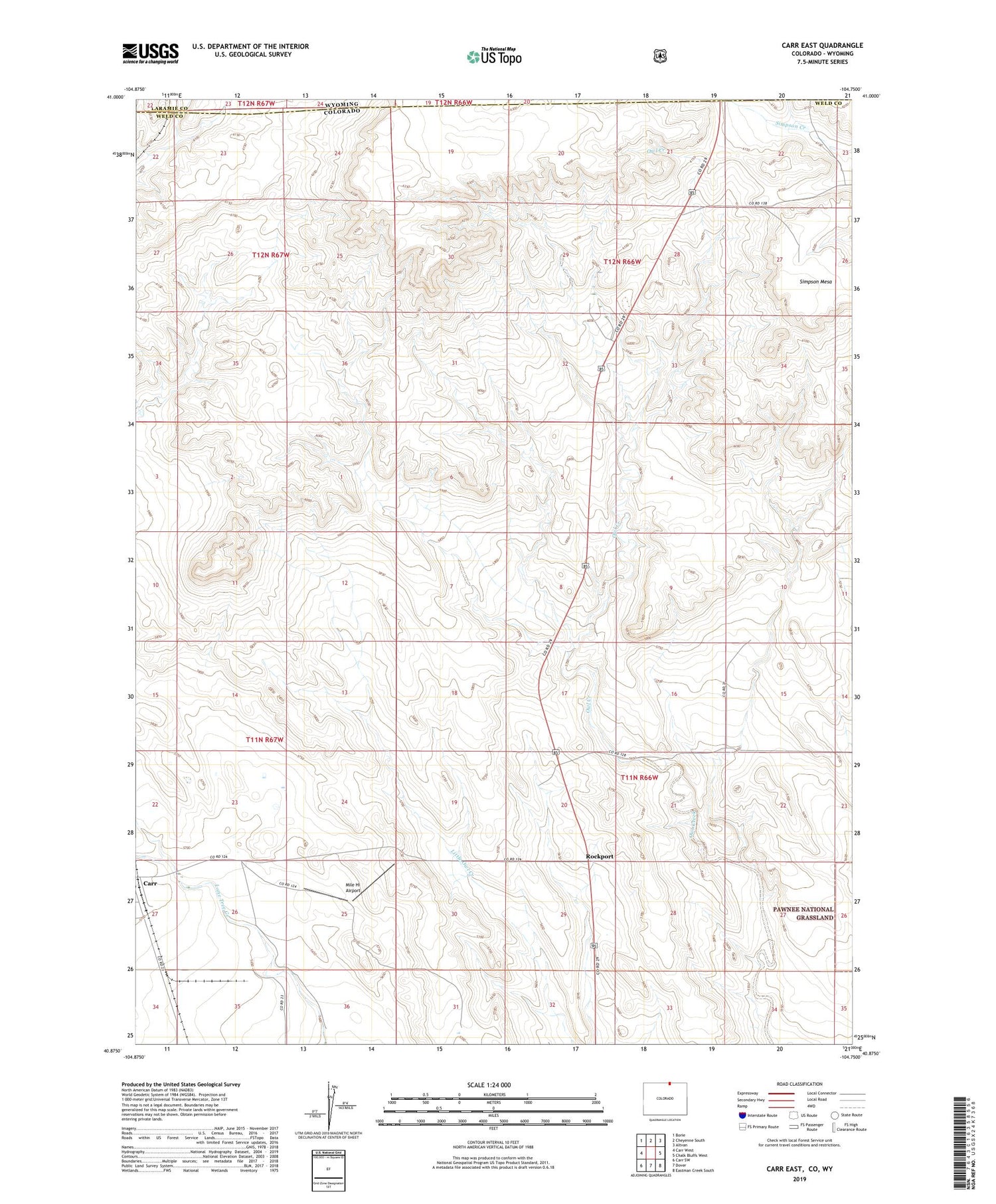Carr East Colorado US Topo Map Image