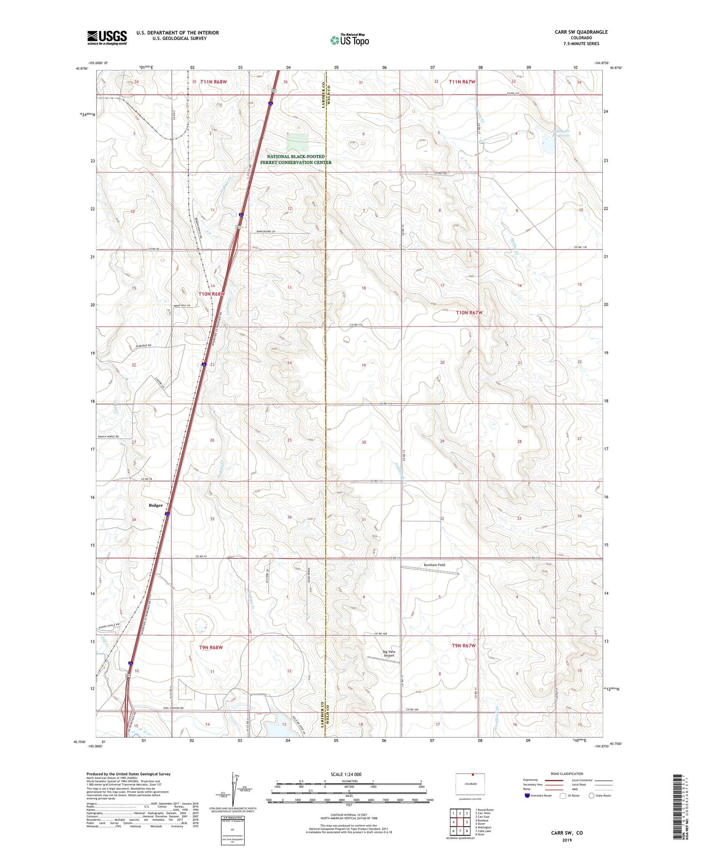 Carr SW Colorado US Topo Map Image