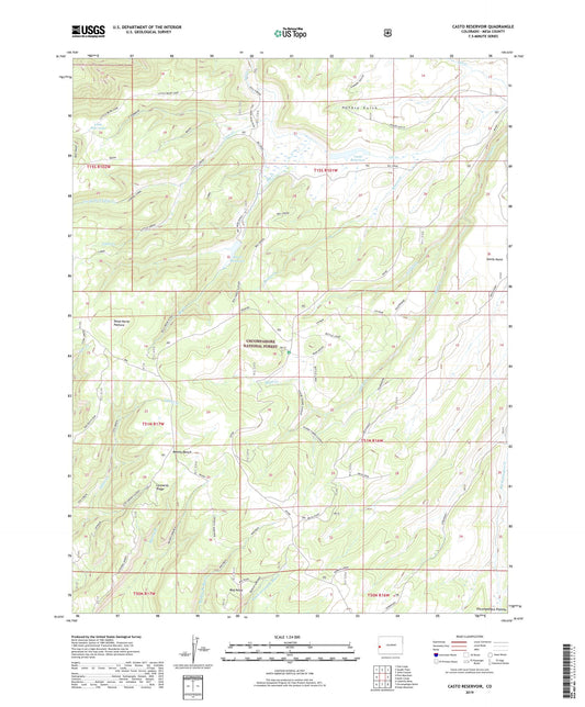 Casto Reservoir Colorado US Topo Map Image