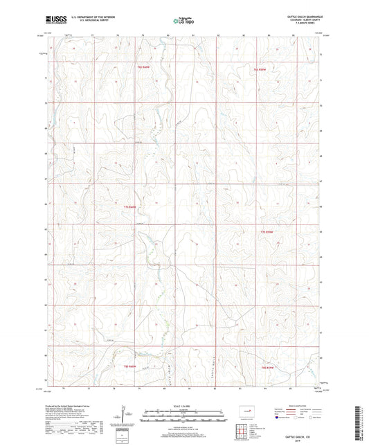 Cattle Gulch Colorado US Topo Map Image