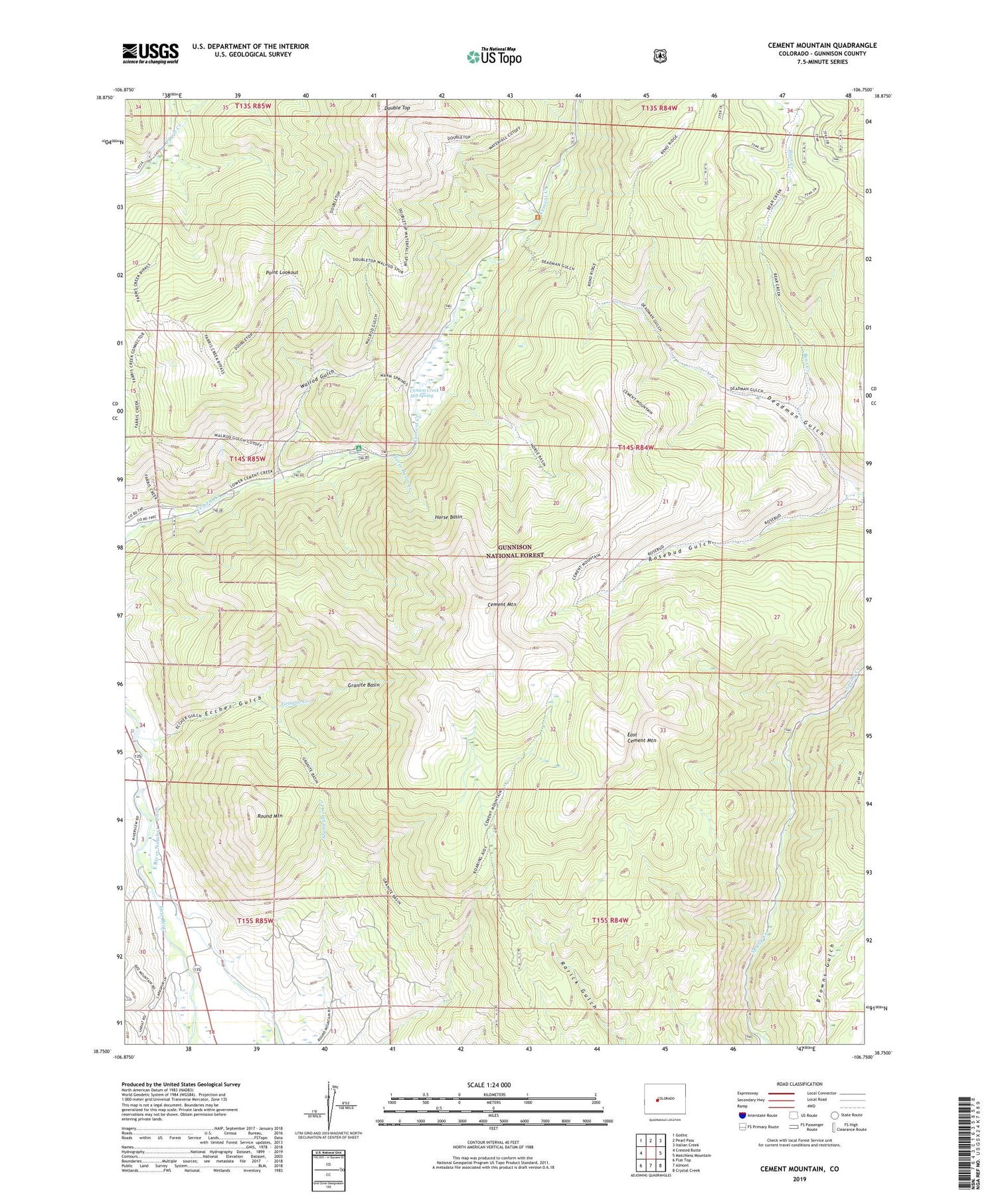 Cement Mountain Colorado US Topo Map Image