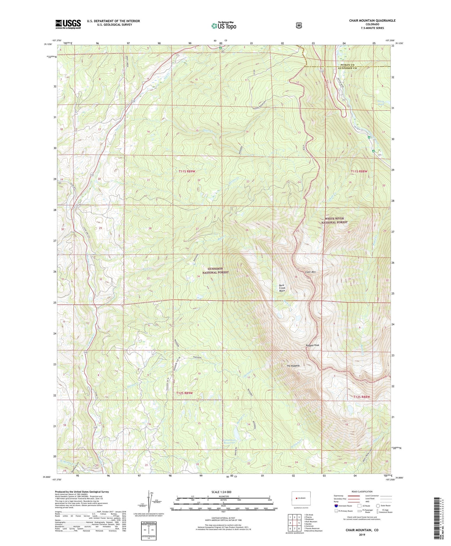 Chair Mountain Colorado US Topo Map Image