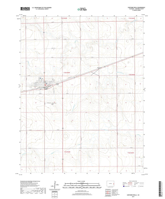 Cheyenne Wells Colorado US Topo Map Image