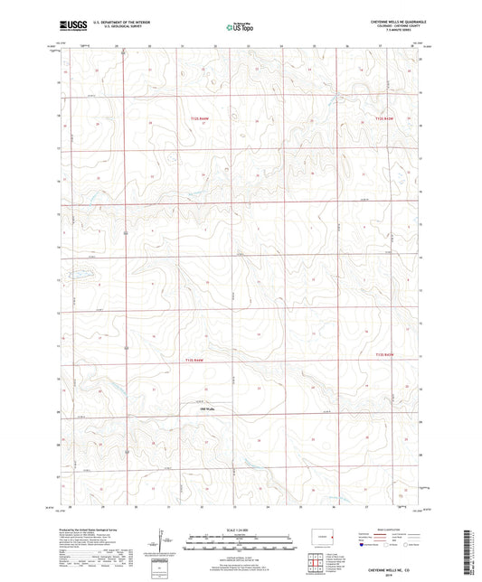 Cheyenne Wells NE Colorado US Topo Map Image
