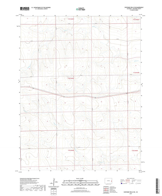 Cheyenne Wells SW Colorado US Topo Map Image